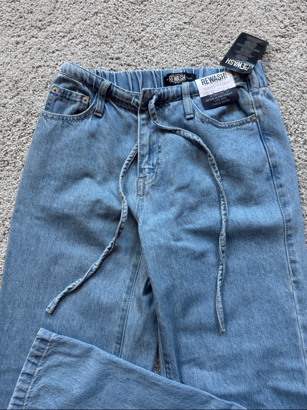 Rewash Blue Elastic Waist Denim Joggers